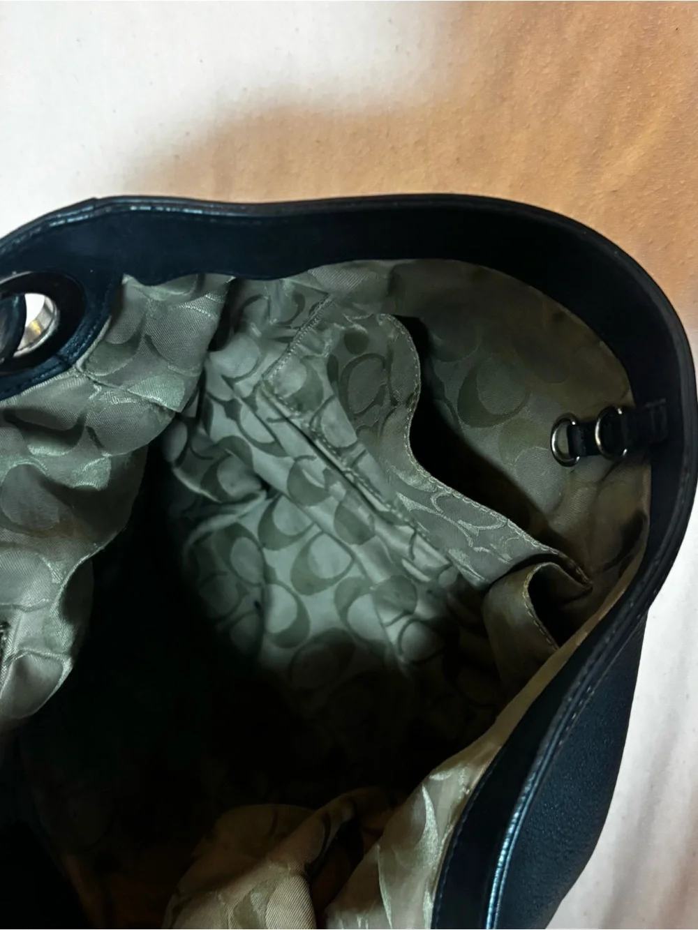 Coach Black Pebbled Leather Hobo Shoulder Bag
